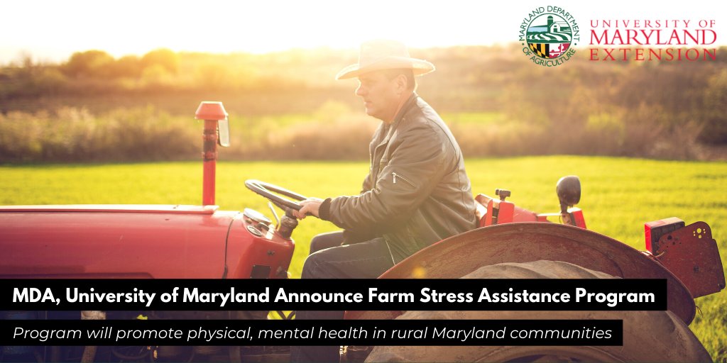 MdAgDept's tweet photo. MDA and @UMdExtension have teamed up on a new statewide Farm Stress Assistance program designed to provide physical and mental health resources to rural communities! Funding is provided by a @USDA_NIFA grant. 

📰More info. in our joint release: https://t.co/j3XI0sb3Qi https://t.co/FY6wbBA4L8