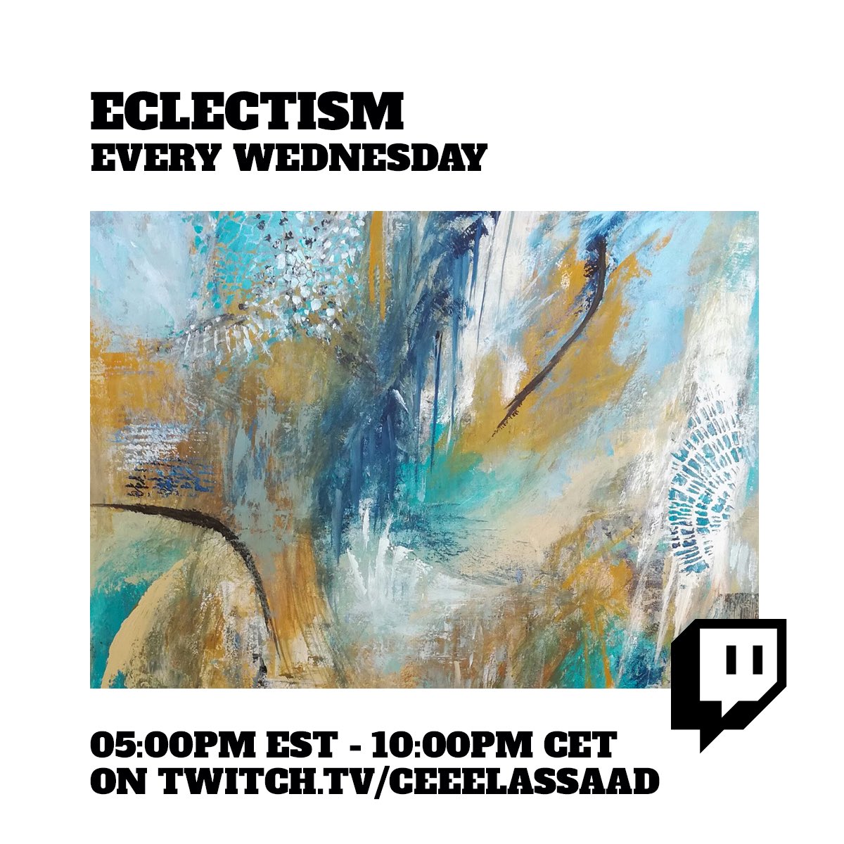 CeeElAssaad's tweet photo. Eclectism, tonight on https://t.co/uaRRnAZZwv
#djtwitch #streaming #twitch #eclecticset #jazz #soul #funk #dub #reggae #chillout https://t.co/f3h1ZSIJid