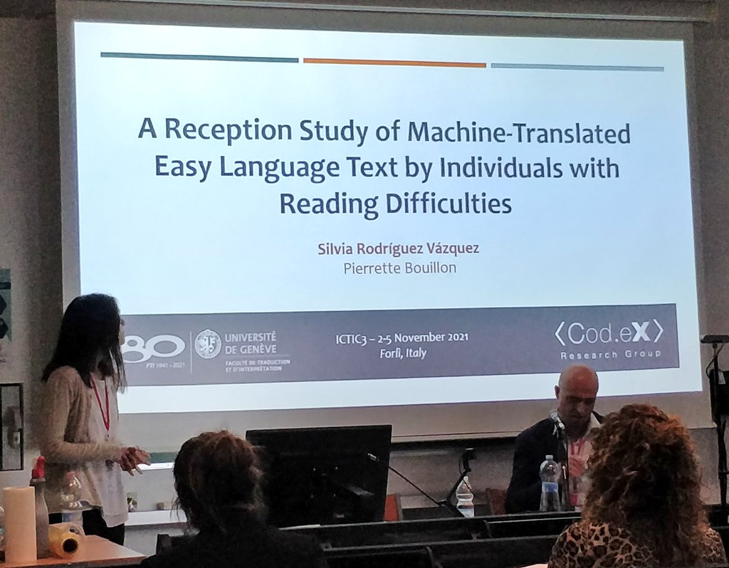 dorrego's tweet photo. How can easy language and #NMT be combined? @SilviaRV tells us about a reception among individuals with reading difficulties
#ICTIC3 https://t.co/pTaYP4yZ0s