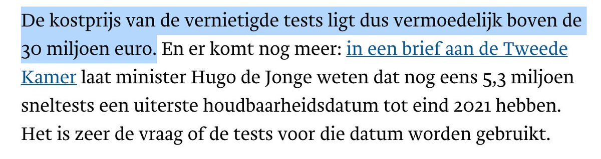 Ja, #SywertvanLienden kostte 9 miljoen, en we hebben het er maanden over. En deze 30(!)Mil gaat wel erg stilletjes voorbij... #coronadebat #Zelftest