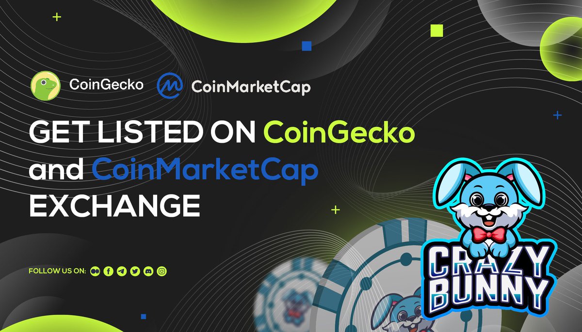 crazybunny2021's tweet photo. Achievement Unlocked ✅   
CBUNNY listed on CoinMarketCap and CoinGecko!! 👏     
   
CoinMarketCap:   
https://t.co/SFBZb81dWC   
   
CoinGecko:   
https://t.co/AlnGZ3Gjpx

Come and Join us!
https://t.co/zesbLoUeoz

#CrazyBunny #CBUNNY #CoinMarketCap #Coingecko https://t.co/kz3cTc5ejw