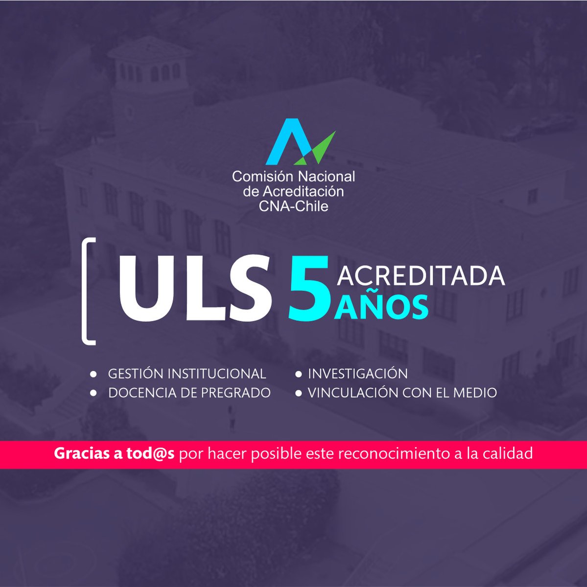 userena's tweet photo. ⭕️ #ULS logra acreditación avanzada: 5 años en las áreas de gestión institucional, docencia de pregrado, investigación y vinculación con el medio👏
👉https://t.co/Uamw35DIBS
@CRUCH_cl @uestatales @AUR_cl https://t.co/LXu7xNvTqg