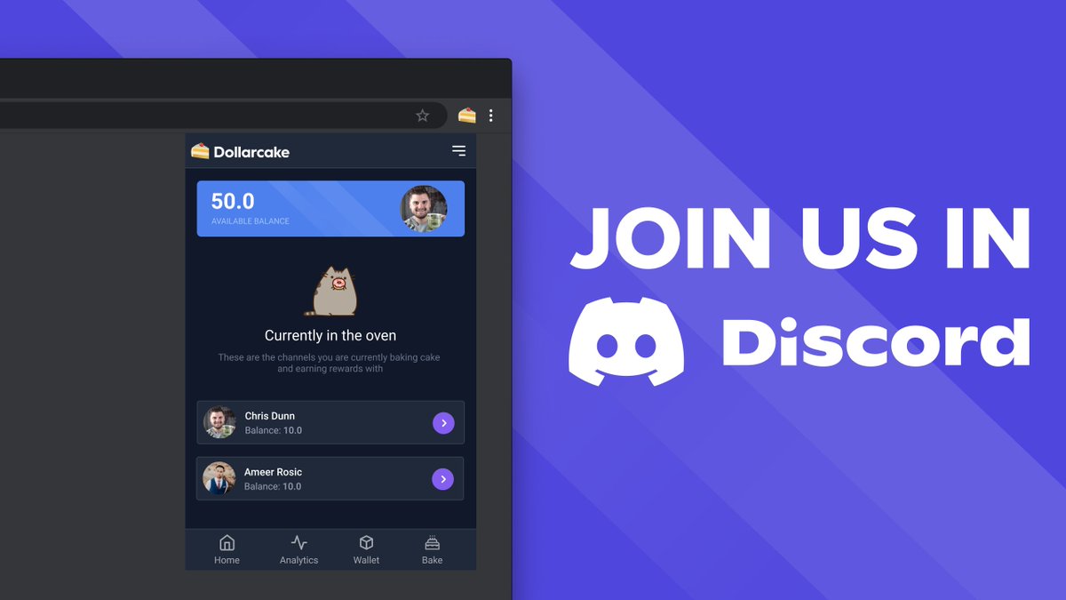 Step 1: Jump in Discord, discord.com/invite/8t3hTSN and score some $DCAKE by completing our active bounties.
Step 2: Say hello and get cozy, we've got big plans...DAO's to build, alpha to leak, NFT's to drop.