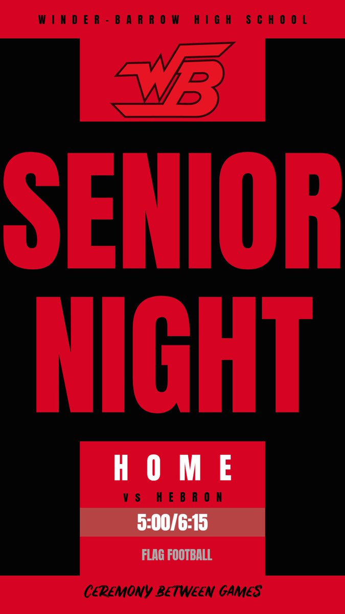 wbhsff's tweet photo. Join us as we honor our seniors tonight after the 5:00 game against Hebron! #team2 https://t.co/muJhRcrazR