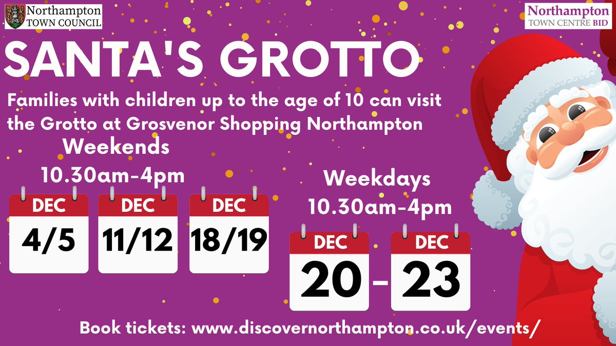 Have your little ones been Naughty or Nice this year? Here in Northampton town centre, it doesn’t matter, as Santa is here to wish everyone a very Merry Christmas! Book your visit here: discovernorthampton.co.uk/christmas/ #ChristmasInNorthampton ❄️🎁🎅