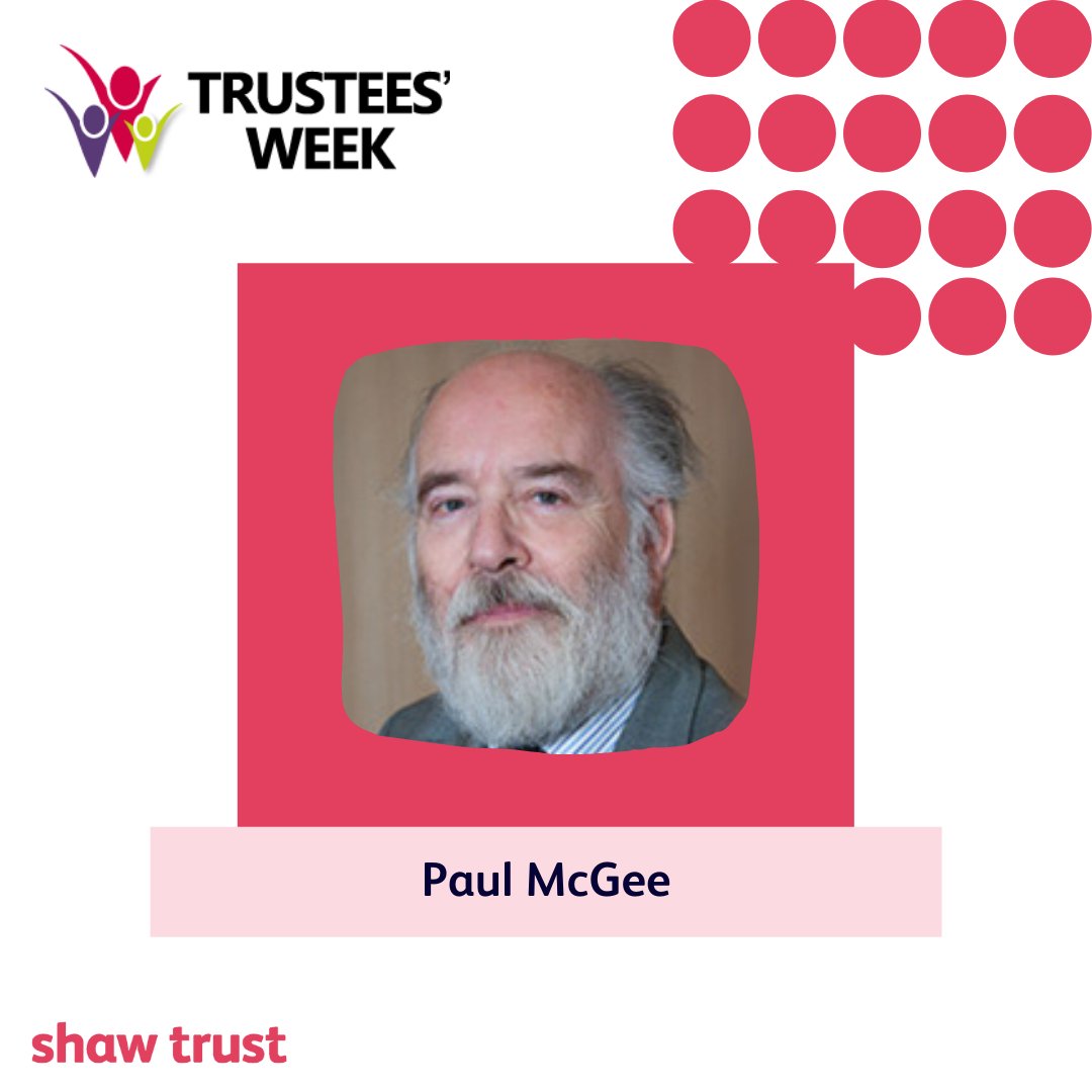 ShawTrust's tweet photo. Paul was a founding director of Prospects, which was acquired by Shaw Trust in 2017 and is currently chair of #Homes2Inspire and #OptimusEducation, both part of Shaw Trust. 

#ThankYou for your continued support and dedication to the organisation. 

#ThankATrustee #TrusteesWeek. https://t.co/M7ia5Z1MMA