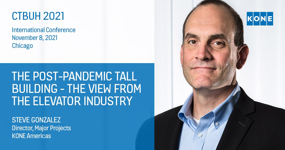 KONECorporation's tweet image. How can technology, innovation, and sustainability help growth in cities? Hear insights from @KONEamericas Steve Gonzalez as he joins industry leaders at #CTBUH2021 #TheFutureCity in Chicago on Nov 8. Full session details: bit.ly/3nQerI1