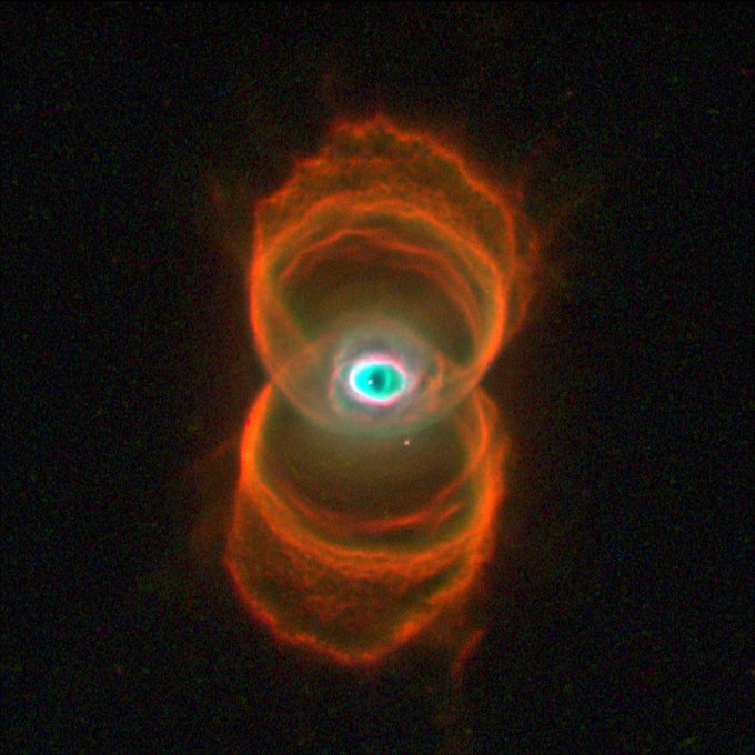 Hubble finds Hourglass Nebula looking back
by NASA