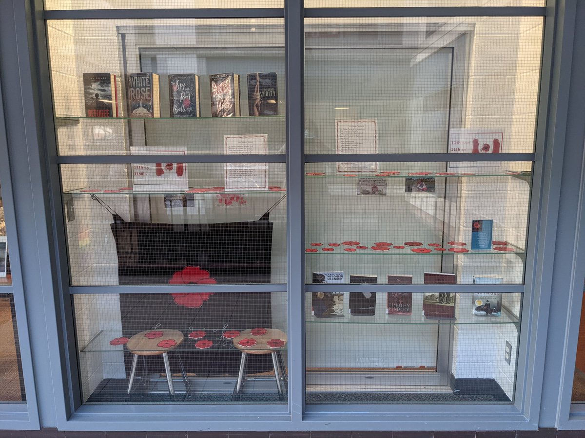 LibraryWCI's tweet image. This month, the library is recognising Remembrance Day, Holocaust Education Week and Treaty Recognition Week.  Stop by to learn more. #BeWolves