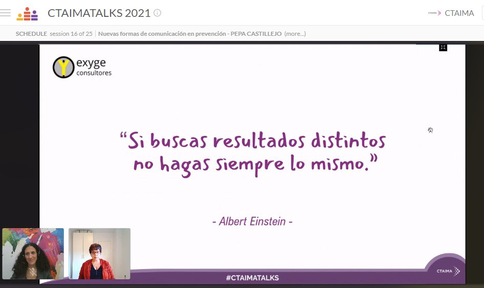 suromig's tweet photo. ¿Cómo nos enfrentamos los técnicos de #PRL al reto de interesar a quien gestiona la información de esta manera? Haciendo cosas distintas. De todo ello nos habla Pepa @exYge en #CTAIMATALKS #learningbydoing Puedes seguirnos en directo o diferido https://t.co/1TBIggjrUn https://t.co/3kE4WsAOk3