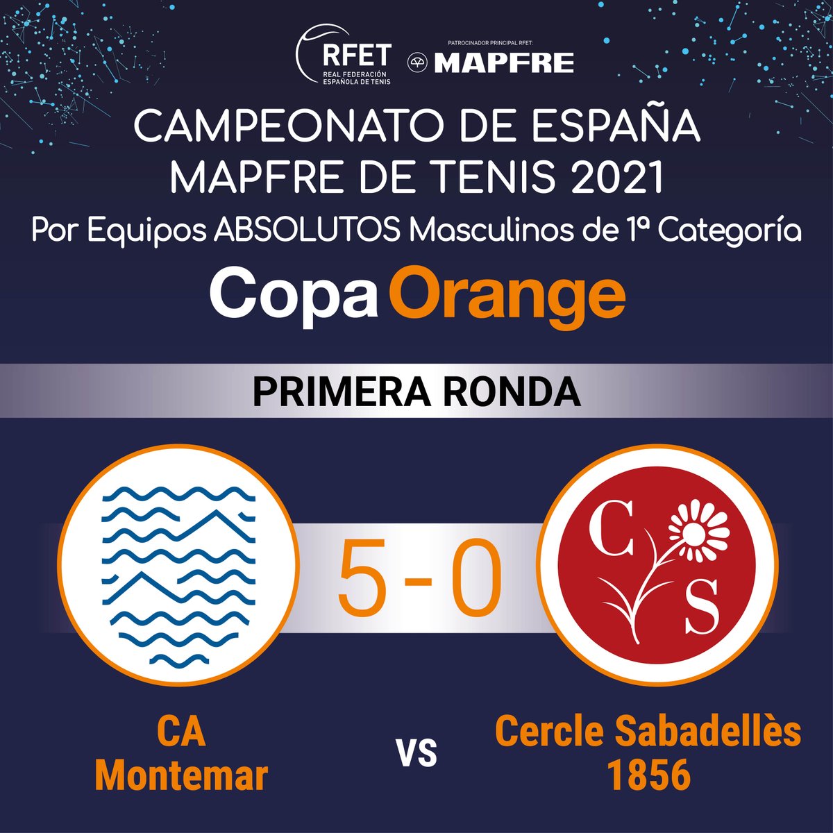 🎾 #Tenis El <a href="/camontemar/">C.A.Montemar</a> logra la primera victoria en el Campeonato de España MAPFRE de Tenis por Equipos Masculinos 🏆🇪🇸 #CopaOrange frente al anfitrión <a href="/cercle1856/">Cercle Sabadellès 1856</a> 

🔜 Su rival en CF será el <a href="/CTValencia/">Club deTenisValencia</a>