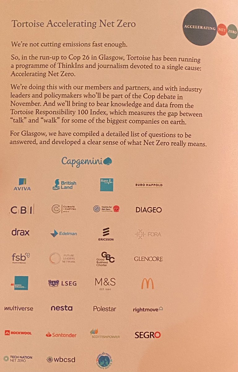 Great to be in Glasgow for #COP26 Delighted that <a href="/Capgemini/">Capgemini</a> is supporting <a href="/tortoise/">Tortoise</a> Media’s Accelerating #NetZero coalition #climatechange #4positivefutures