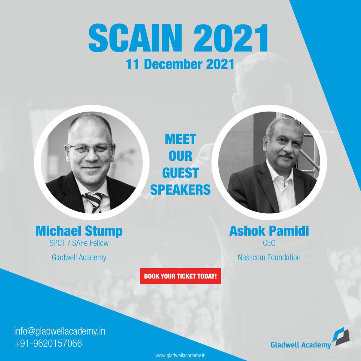 📌 Meet our next set of renowned speakers for SCAIN 2021:

Michael Stump, SAFe Fellow &amp; SPCT, is a Lean-Agile Leader 

Ashok Pamidi is a purpose-driven leader with over 30 years of cross-functional experience in IT 

#Agile