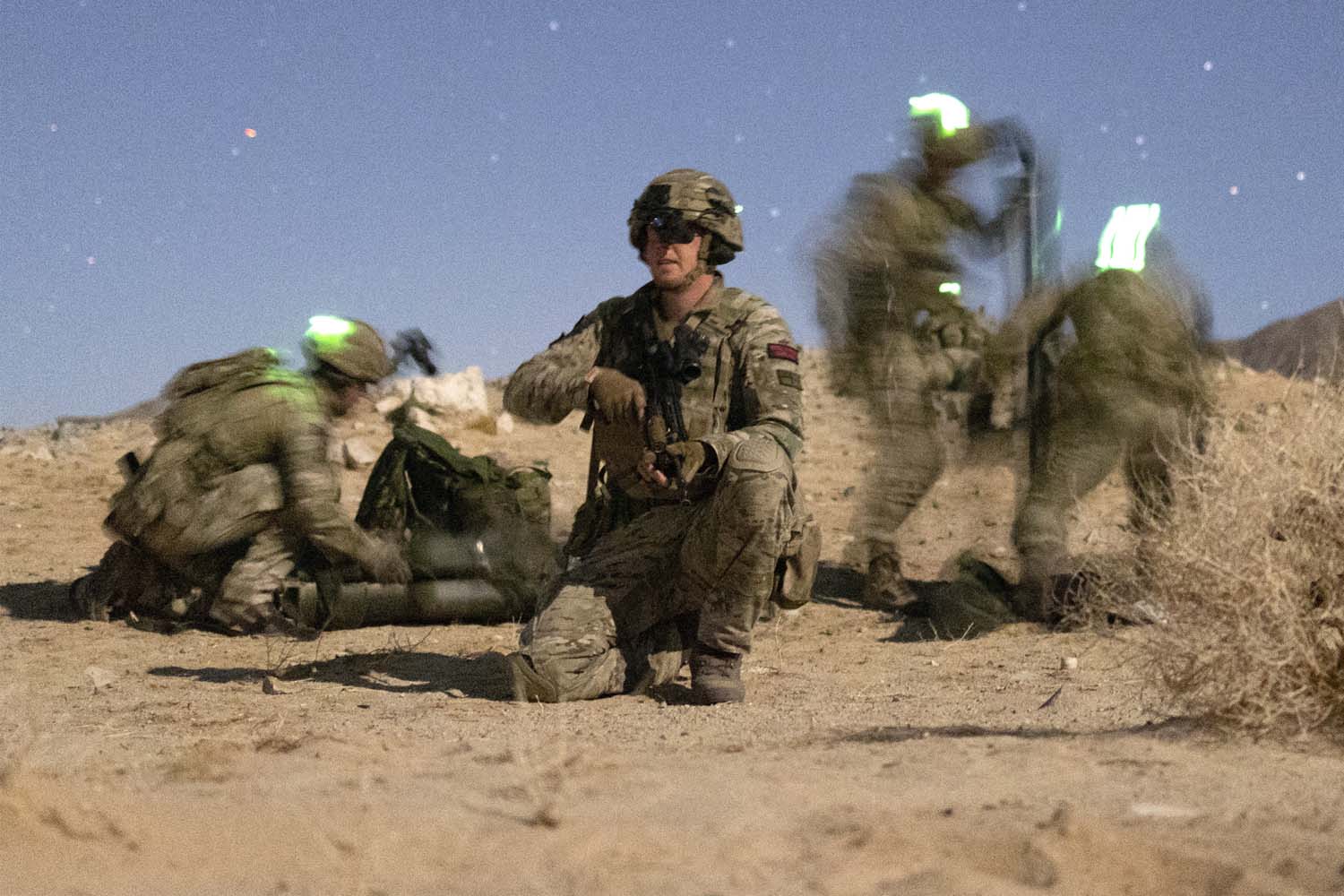 Royal Marines of Air Defence Troop en action dans le désert de Mojave 