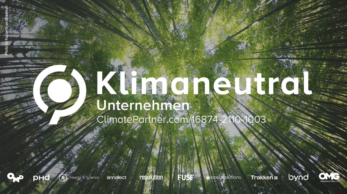 Wir sind klimaneutral! Mit diesem Schritt leisten wir als Teil der Omnicom Media Group Germany einen wichtigen Teil zum Klimaschutz. 

Mehr erfahrt ihr hier: fpm.climatepartner.com/tracking/16874…  
#klimaneutral #verantwortung #csr