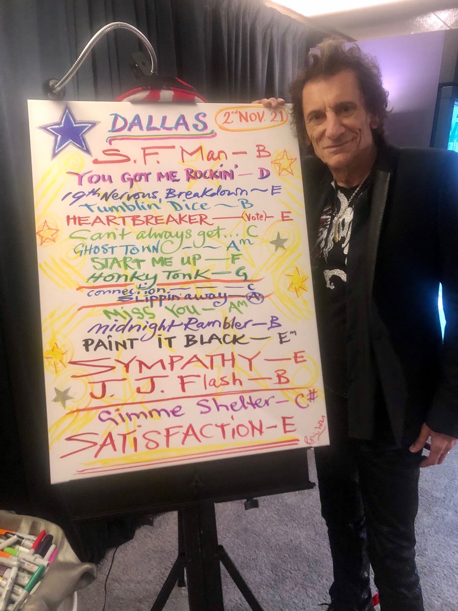 ronniewood's tweet photo. 🤠🎸Thank you to everyone who came to our show in Dallas last night! 
Check out the show's setlist, available here: 
https://t.co/cG9Jl4MxQD
#StonesDallas @cottonbowlstad https://t.co/uIpeAElJ2s