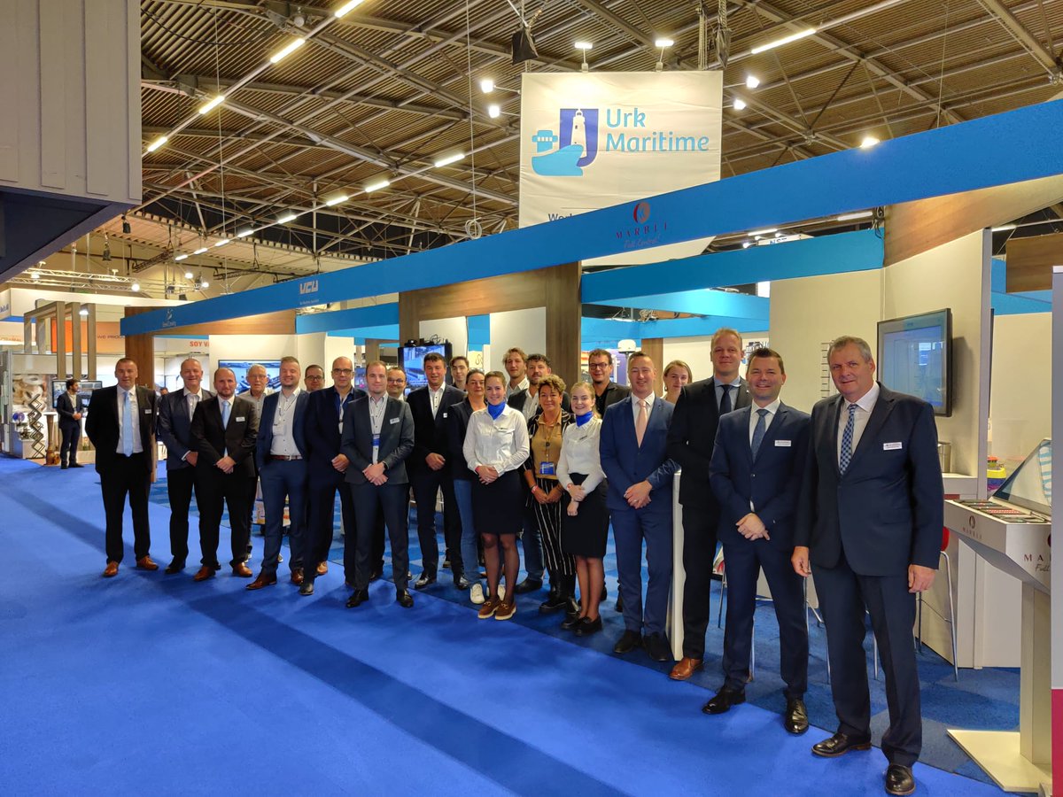 Day 2 at @Europort2021  exhibition started with this picture. Our crew is ready to welcome you until 5th of November in <a href="/ahoy/">AHOY</a> #Rotterdam. Visit us as stand #2407! #WorkMartimeThinkUrk