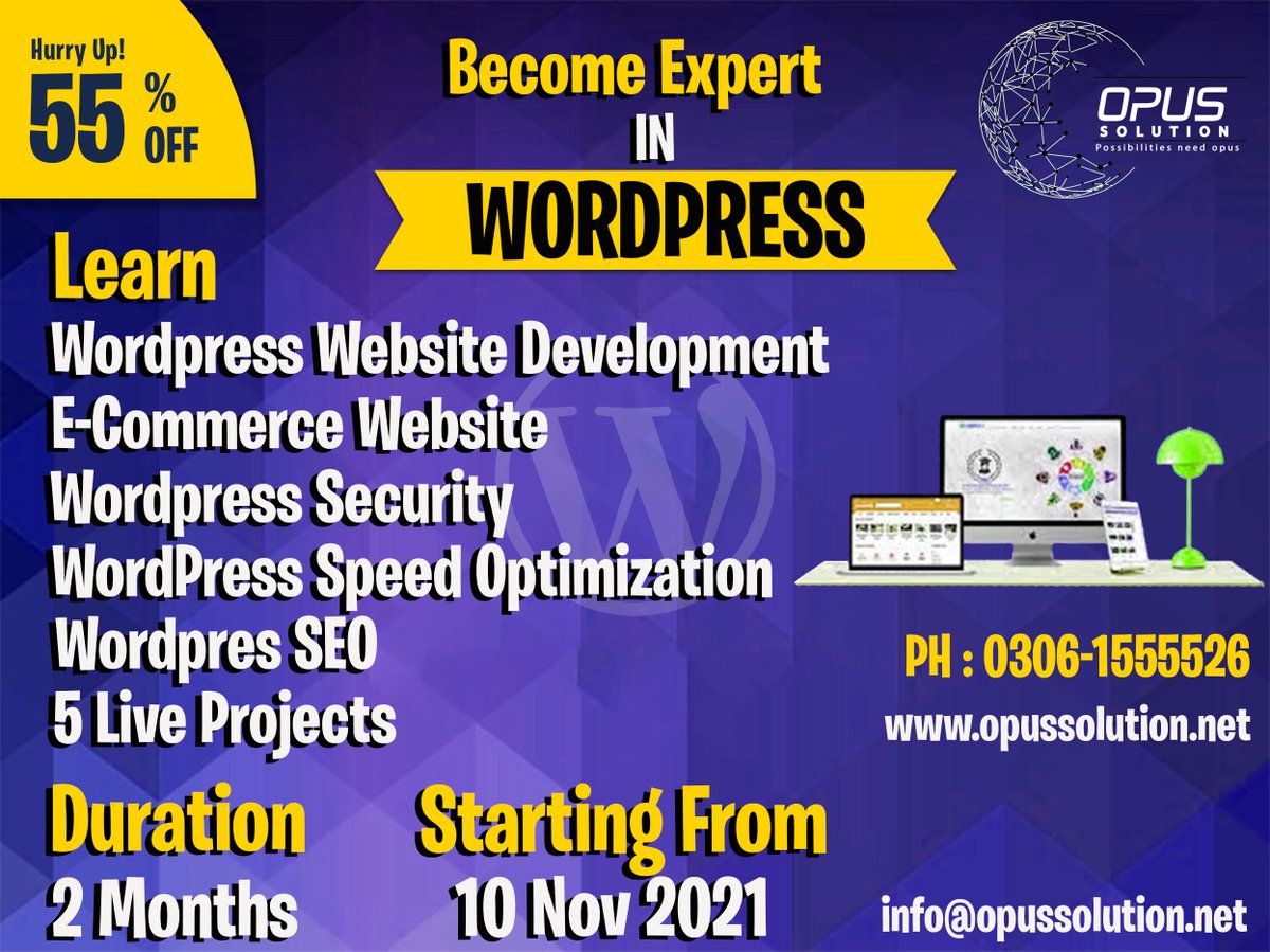 opussolution's tweet photo. Opus Solution Proudly announce 2 Months "Expert WordPress" Course.

For Registration:
==> https://t.co/WMkkH6Mpz5

Course Outline:
https://t.co/yYaxKcssF6

#wordpress #webdesign #website #seo #webdevelopment #digitalmarketing #websitedesign #ecommerce #webdesigner #opussolution https://t.co/bnB2KnSMJ3