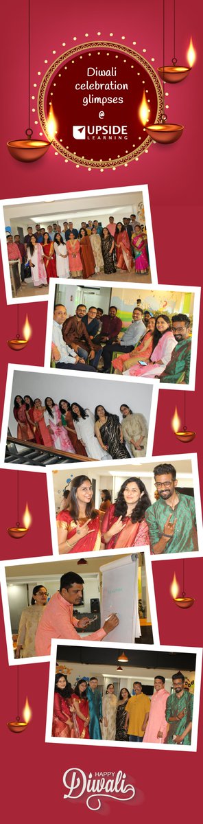 UpsideLearning's tweet photo. Wishing everyone a very happy and prosperous Diwali from all of us at Upside Learning!
A big thank you to @GargAmit100 and our HR team for this amazing celebration and warm welcome.
#diwali2021 #diwalicelebration #diwaligettogether #lndgobeyond #eLearning https://t.co/P0dTGVjkV9