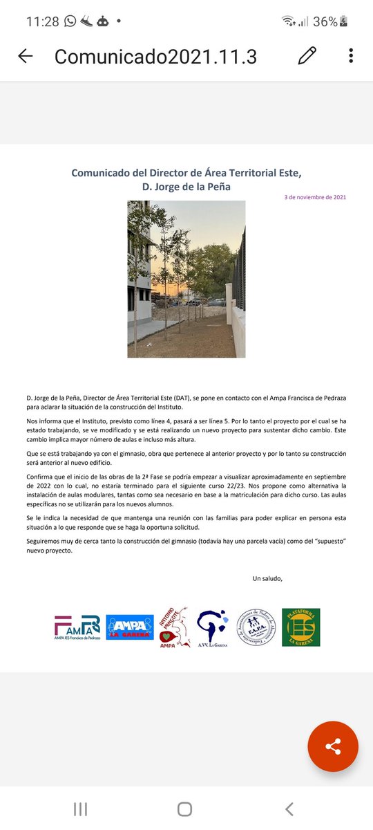 instilagarena's tweet photo. @eossoriocrespo cuántos años necesitas para terminar el @AmpaFcaPedraza el 22' sin aulas para los alumnos, es una vergüenza. ¿Donde han quedado los compromisos? @DefensorPuebloE @CtrosPublicosYa @juanlobato_es @conlamareaverde @OndaCero_es @SERHenares @Noticias_para @AlcalaHoy1 https://t.co/MC34IufBjL