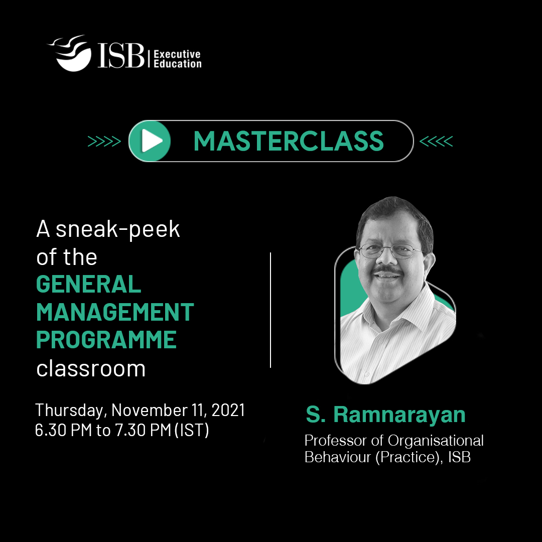 ISB_CEE's tweet photo. A recap of the Masterclass on Building Personal Resilience by Professor Ramnarayan S.
Register: https://t.co/G9c4WeHSZu
#ISB #ISBExecutiveEducation #Masterclass #GeneralManagementProgramme #LeadershipDevelopment https://t.co/QkhW8U7PHV