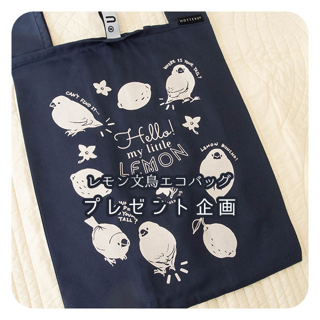minakaming's tweet photo. 【プレゼント企画】レモン文鳥エコバッグ（ネイビー）を5名様にプレゼント致します。11/26 23:59〆切。フォロー＆RTで応募できます。鍵アカ、懸賞用アカ、捨てアカ等は無効。
画像2、3枚目の注意事項をよくご覧の上でご応募ください。よろしくお願い致します～！ #buncho #文鳥 https://t.co/5nSqGy05xq