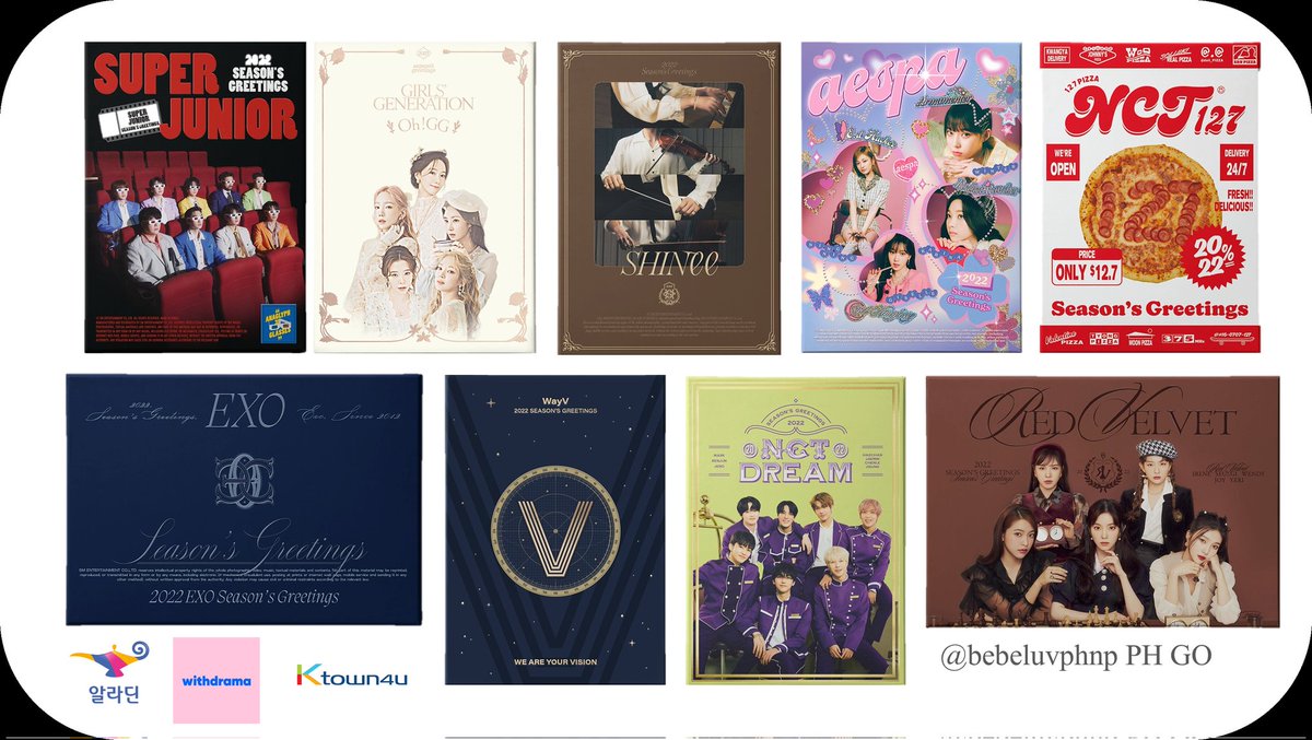bebeluvphnp's tweet photo. [PH GO #BebeluvPhnpPHGO]

2022 SM SEASON'S GREETINGS 

POB from
ALADIN 2050php
WITHDRAMA 2050php
KTOWN 1710php

DOO &amp; DOP: 12/20

Normal ETA
With 🎁 from us

Order form: https://t.co/OyZ0rJMrME

#SuperJunior #GirlsGeneration #Shinee #EXO #RedVelvet #NCT127 #NCTDream #WayV #Aespa https://t.co/bsP6UoXd1Q