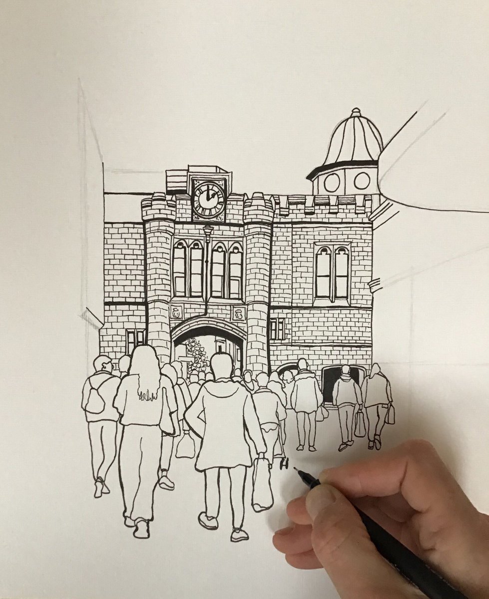 PhillMunn's tweet photo. Just starting a Lincoln scene that Iβm going to finish in watercolour. #localart #lincoln #stonebow #workinprogress #myart https://t.co/16i73Gh5qZ