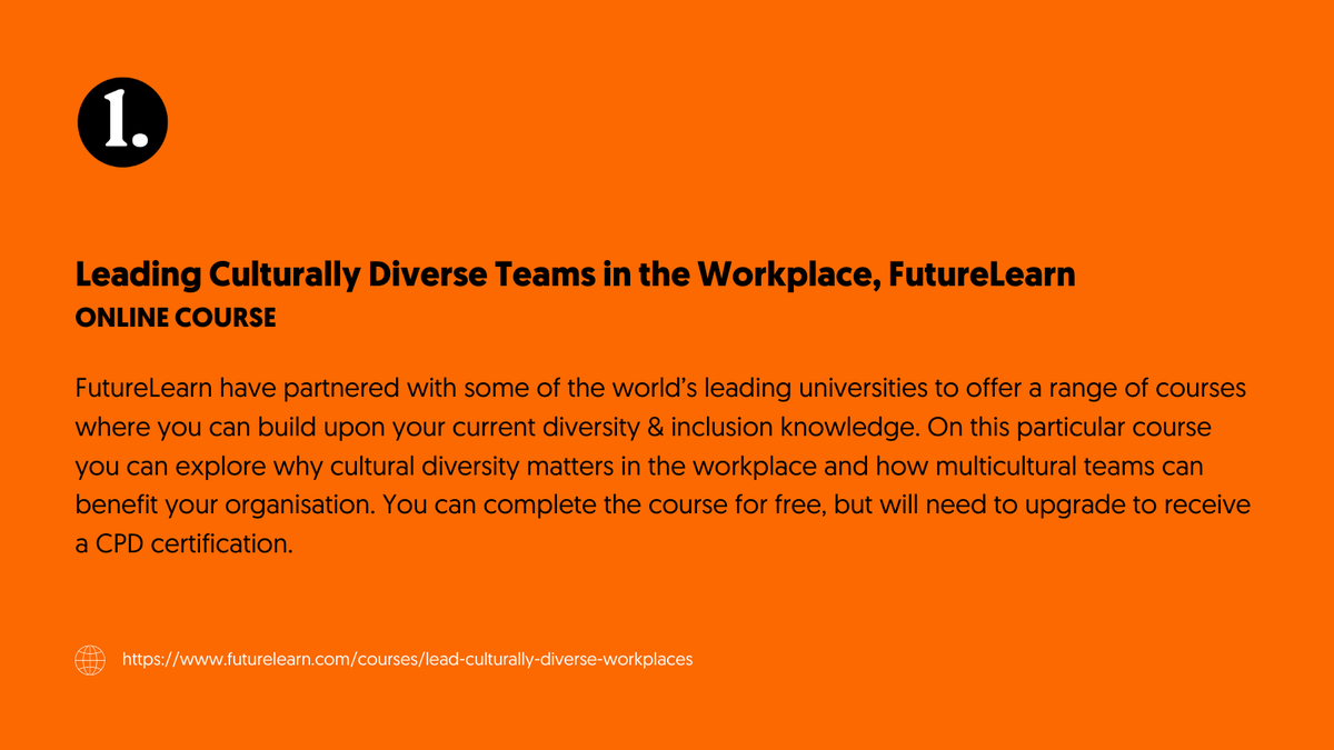 ProgrammeOne's tweet photo. We all have a responsibility to continue developing our #DEI knowledge. Check out this week’s resource suggestion, an online course from @FutureLearn. 

#DiversityandInclusion #diversitymatters #inclusion https://t.co/xXMJG441Fr
