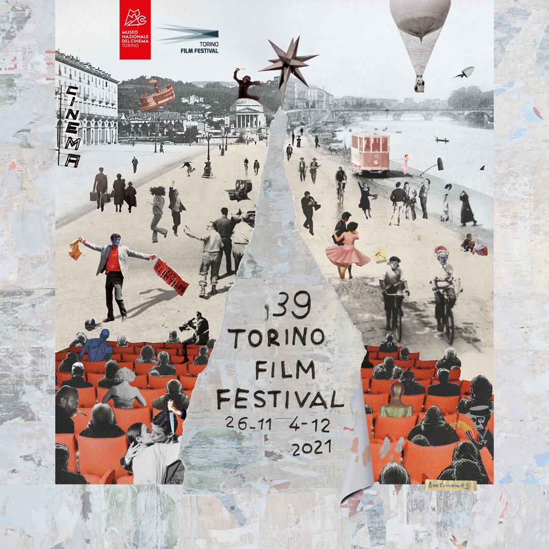 torinofilmfest's tweet photo. Le tecniche del collage e del décollage si uniscono al collage digitale e all'uso della plastilina in un artwork unico, l'immagine del 39° Torino Film Festival. 
Più di cento anni di storia del cinema e il sodalizio con il @museocinema.

#TFF39 sta arrivando. https://t.co/aQn4lkG4nZ