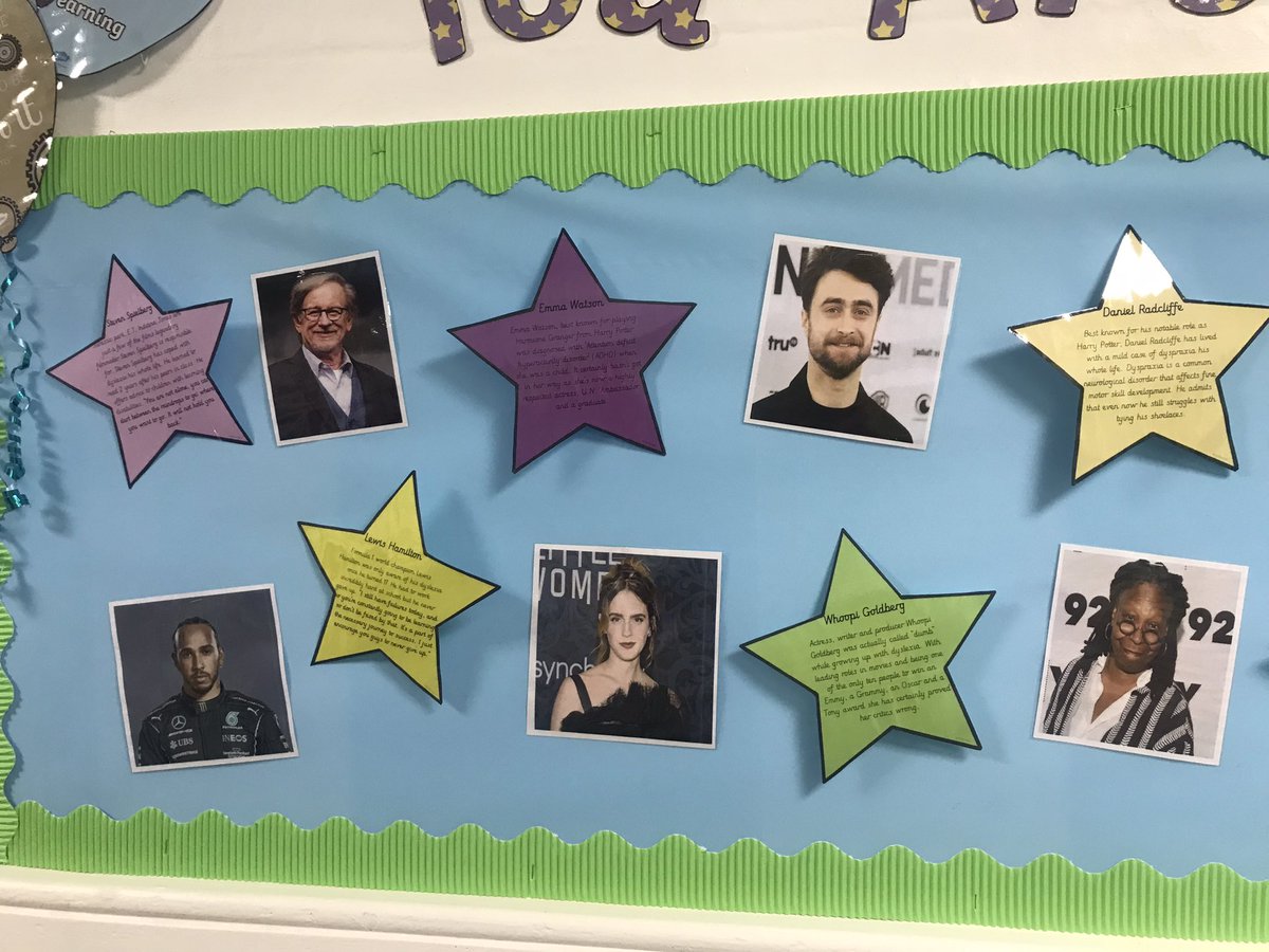 talkwithease's tweet photo. Another wonderful display I asked Miss Hall @bensonschool to put up to show famous people with disabilities who have not let their difficulties stop them from being successful! You can achieve anything  if you put your mind to it! #ASD #ADHD #dyslexia #dyspraxia #inclusion https://t.co/lPwMuClGsz