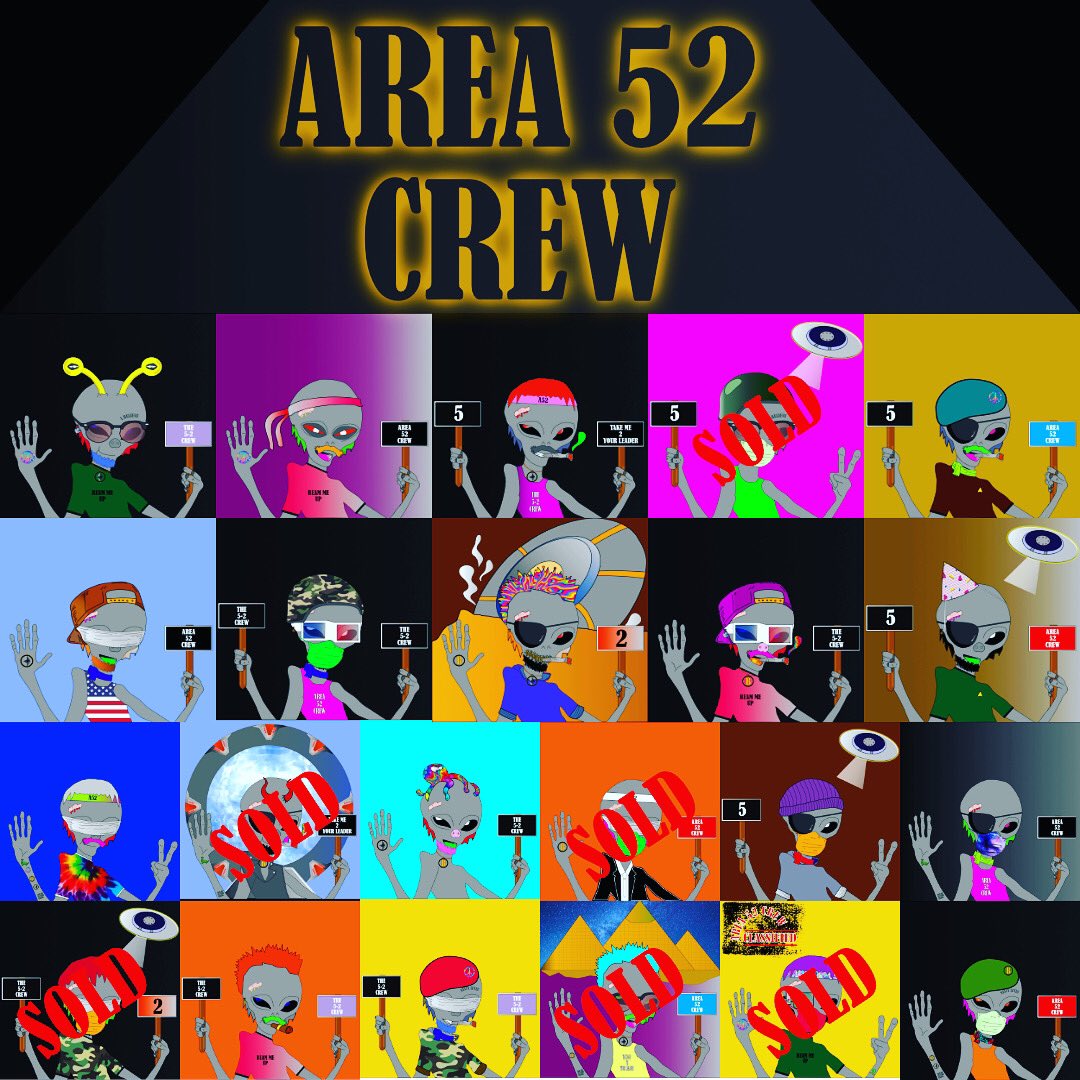 Area52Crew_NFT's tweet photo. @nftpromo_ 👽The Area 52 Crew👽

🛸Minted crew members have started to reveal themselves. A few have revealed themselves on our @opensea while you can mint your own via our website🛸

https://t.co/FlS5vqwqjE

https://t.co/CJRUDpezED

Follow and retweet for a chance for a chance to win one. https://t.co/6ZeqNcrBCz