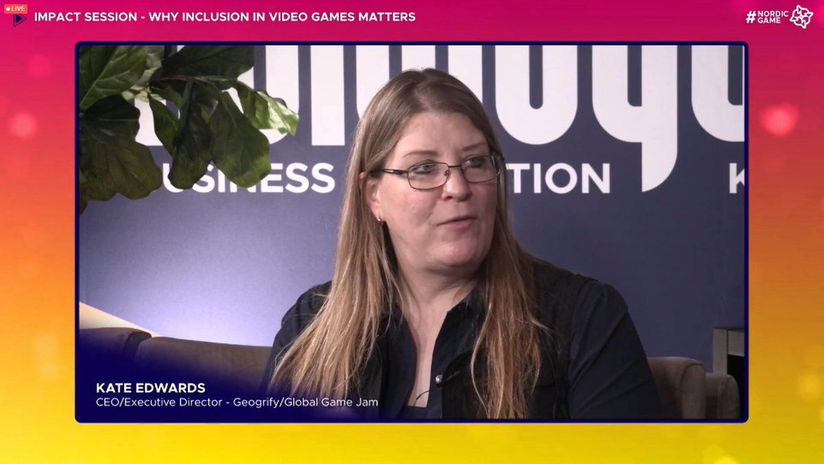 NordicGame's tweet image. Nordic Game 2021 Autumn Edition:
Why Inclusion in Video Games Matters ✨
Speaking Kate Edwards @geogrify with EA executive Tulay McNally @Tulaychan 

#NG21Autumn #gamedev