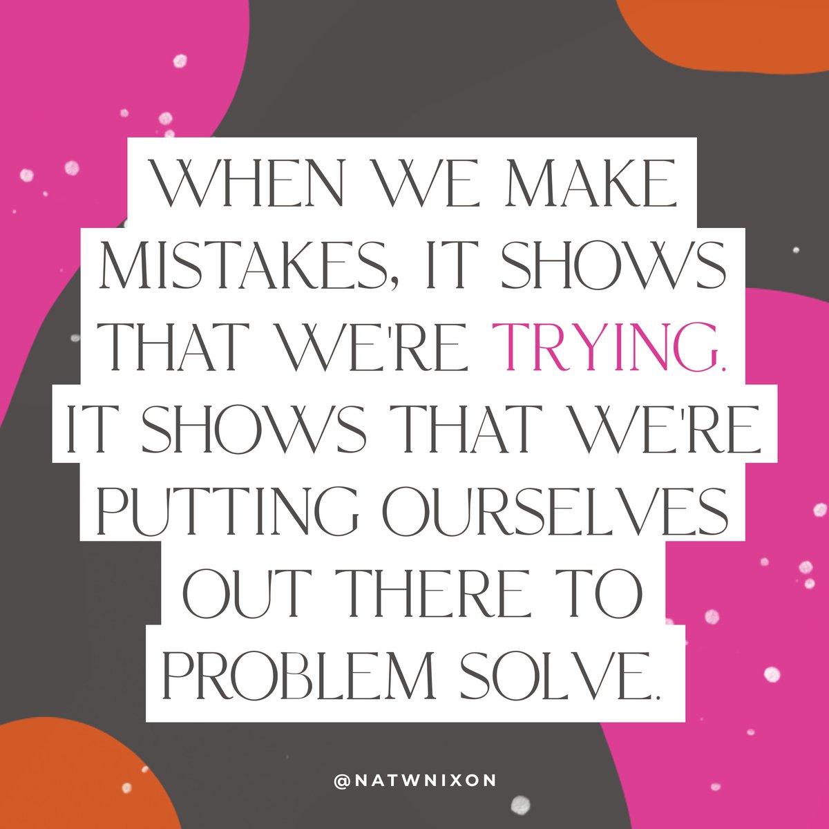 natwnixon's tweet photo. When we make mistakes, it shows that we're trying. It shows that we are putting ourselves out there to problem solve.
#creativecareer #creativework #creativeprogram #onlineprogram #getunstuck #dreamcareer #findyourdreamcareer #lovewhatyoudo https://t.co/DD0NE6WO9z