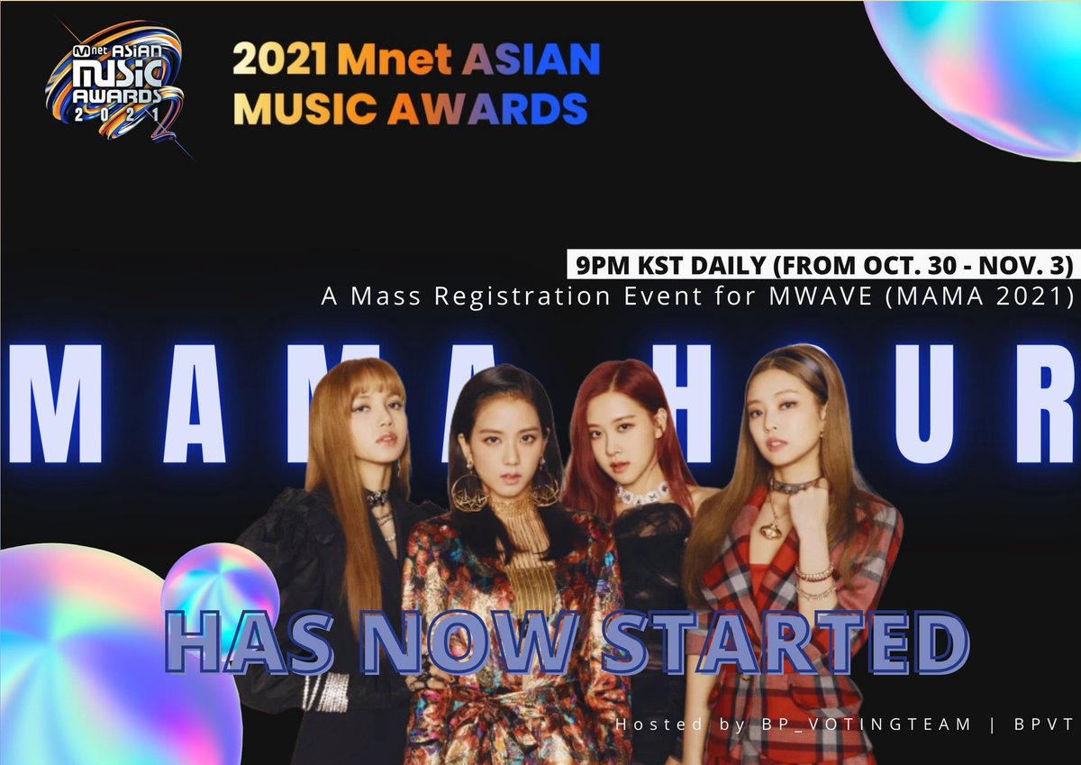 BP_VotingTeam's tweet photo. 🚨 [MAMA HOUR]
Day 5

Blinks let’s register atleast 10 mwave accounts now, reply the screenshots of your accounts below. Nominees will be announce at 11PM KST tonight. Pls be prepared 

Register to MWAVE: https://t.co/xqLvbN2ngM
#BLACKPINK @BLACKPINK https://t.co/LpX39tOZur