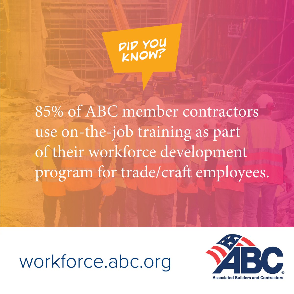 ABCVA's tweet photo. #DidYouKnow ABC is the leading force in the Construction Industry for Workforce Development and Training! 
#WorkforceDevelopment #ABCMeritShopProud #Training #Apprenticeship  #ABCVA https://t.co/Hiw3qJnxgs