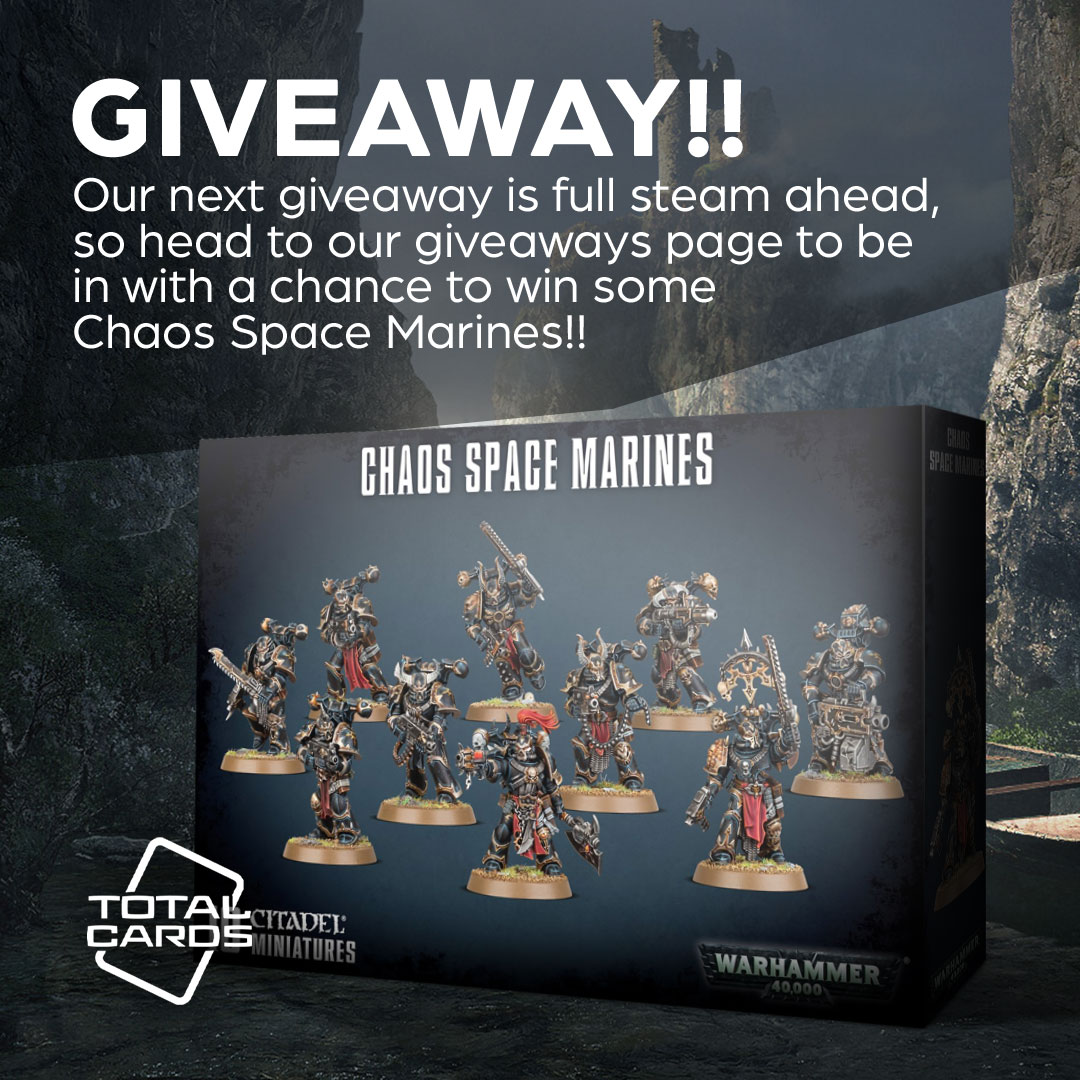 As promised, our next Warhammer giveaway is now live! If you're looking to build a Chaos Space Marine army, then make sure to check it out! Head over to the giveaways page to enter now! totalcards.net/giveaways