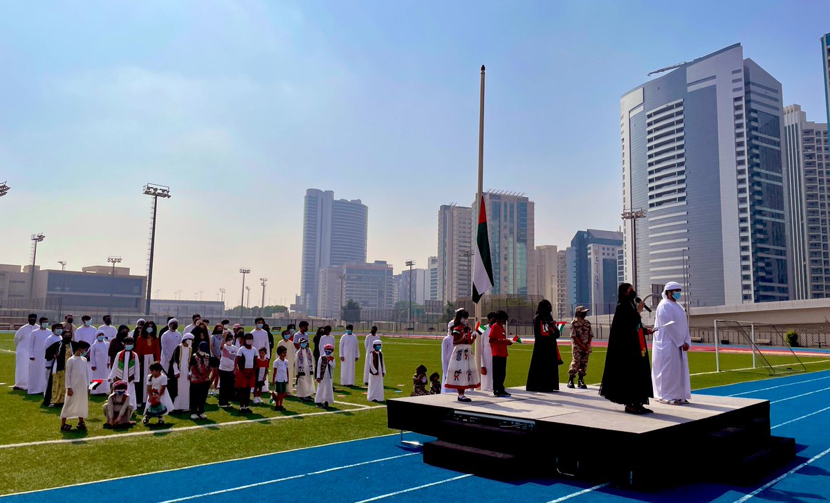 nohabish's tweet photo. Couldn’t be more proud of this amazing group of students♥️ #ZayedCrew you’ve done it again. What an amazing ceremony celebrating the legend, the flag and the heritage of this wonderful nation. Long live the UAE 🇦🇪 Happy #FlagDay Leopards 🐆 #LeopardPride #Joy #thenext50 https://t.co/uqYC1M0fVZ