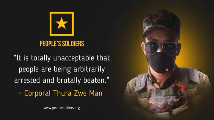 Corporal Thura Zwe Man, recipient of the Military Distinguished Gallantry Thura Medal🎖has gallantly and bravely joined the people and the #SpringRevolution. Support the defections strategy by visiting peoplesoldiers.org #WhatsHappeningInMyanmar #DefectFromTatmadaw