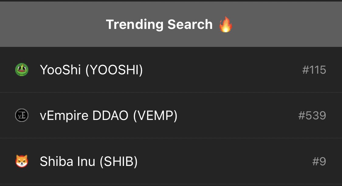 $VEMP Trending…… AGAIN 🥳 

We’re back up at number two on Coingecko 🤩 let’s push this up to number one! 💪🏻

#metaverse #NFT #meta #playtoearn #gamefi #P2E