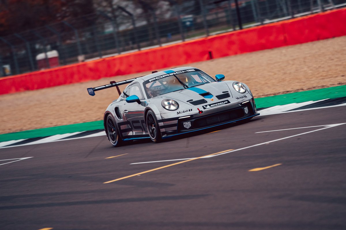 PorscheRaces_GB's tweet photo. We’re at #Silverstone today for the @PorscheGB 2022-23 Junior Shoot-out - four drivers are going head-to-head on and off track in a multi-faceted test 🏁 https://t.co/eBjfPHk7oT