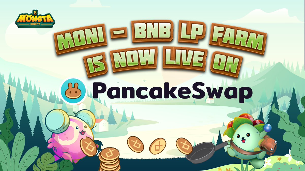 Monsta_Infinite's tweet photo. 🔥Pancake Farm🔥
We are excited to inform you that our MONI-BNB Farm is now live on @PancakeSwap 🎉

Our farm will begin at a multiplier of 1x! Check out our farm and stake your $MONI to earn $CAKE NOW🔥

https://t.co/RR1s563FlD https://t.co/H1qxhB0xwN