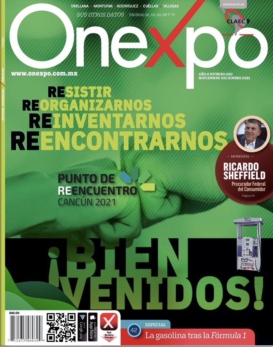robertoddel's tweet photo. #PuntoDeReencuentro 2021, la necesidad y el gusto de acercarnos: comparto la reciente edición de la #RevistaOnexpo de @OnexpoNacional, disponible en línea: 

https://t.co/0XvFWvbbXW

y en su versión multimedia: 

iOS: https://t.co/sYwNS7KxHL
Android: https://t.co/shfwpLVFVy https://t.co/ItxD3uFz62