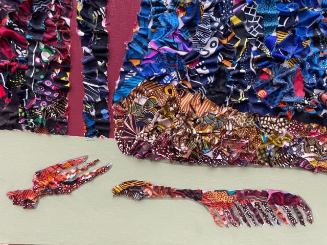 ReleGallery's tweet photo. Working primarily with discarded pieces of the Ankara fabric, she investigates the politics of the fabric as a cultural signifier and a conduit for memory and shared energy.
"#DaughtersofEsan: The Alpha Generation" is on view at #ReleLA till December 4. We can't wait to see you. https://t.co/GTJpFz7uMn