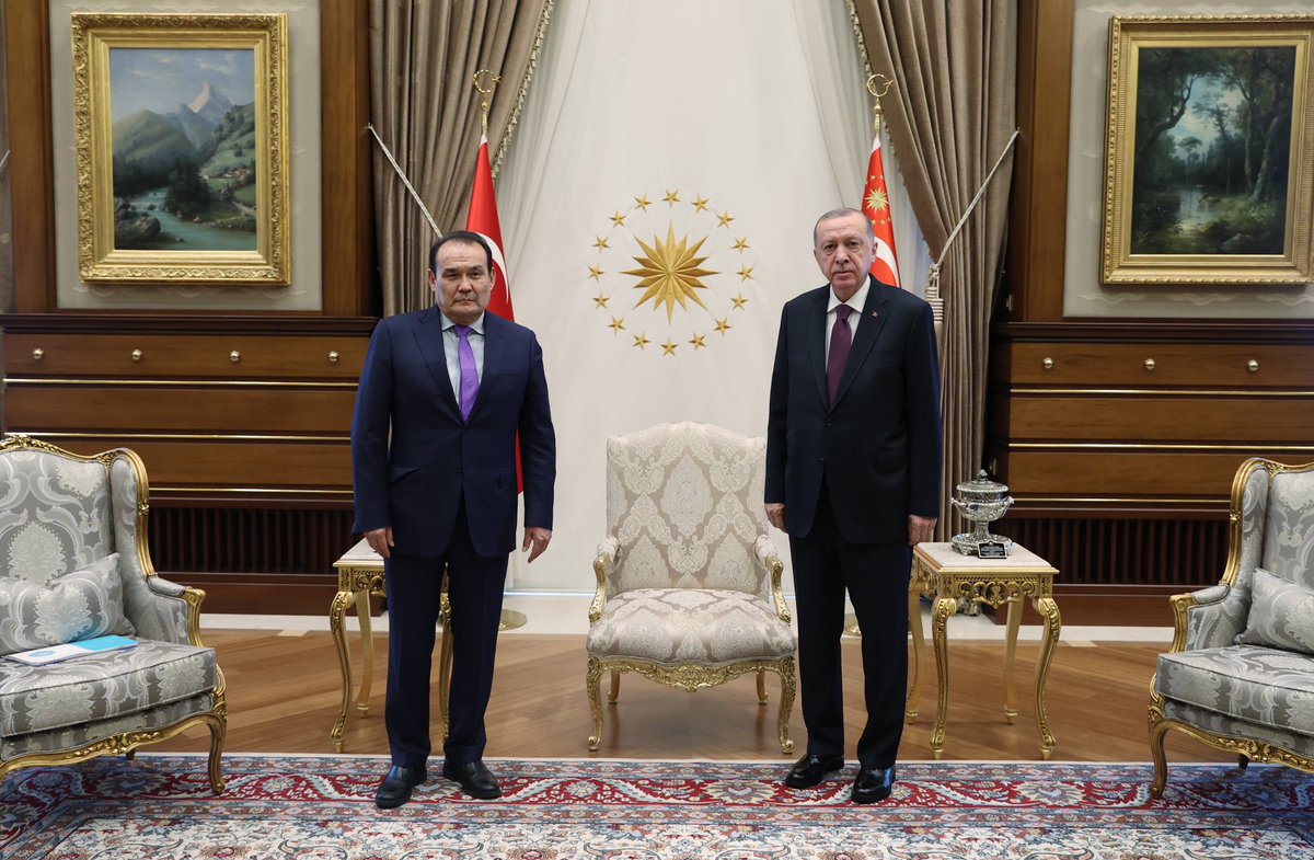 Cumhurbaşkanı <a href="/RTErdogan/">Recep Tayyip Erdoğan</a>, Türk Konseyi Genel Sekreteri Baghdad Amreyev’i Cumhurbaşkanlığı Külliyesinde kabul etti.