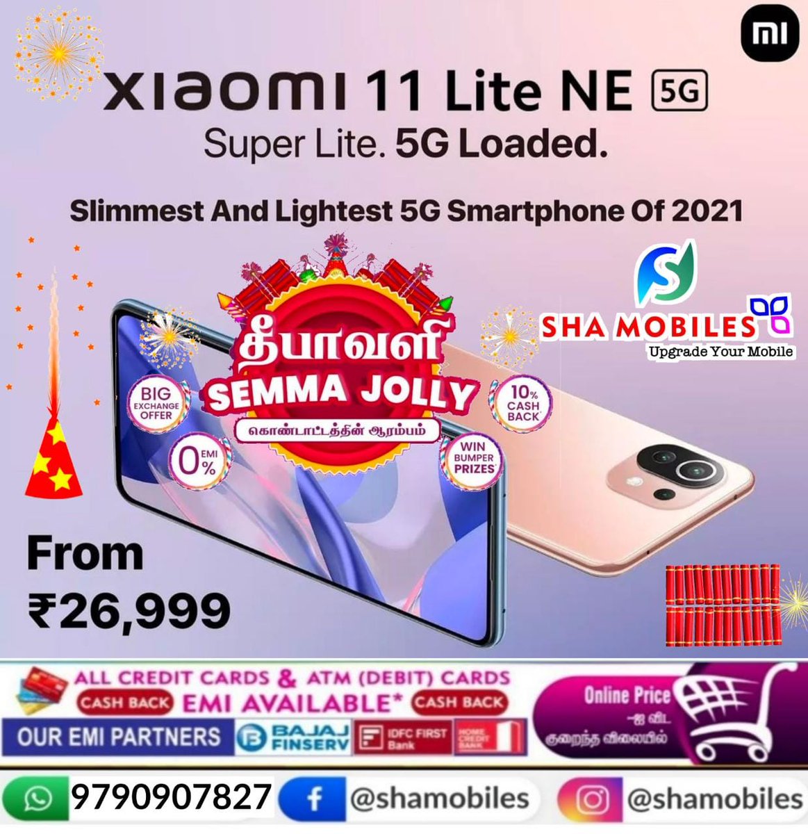 sha_mobiles's tweet photo. 🤩DIWALI SALE🥳 started @sha_mobiles🎁📲9790907827 😍 https://t.co/CmtD97X07H