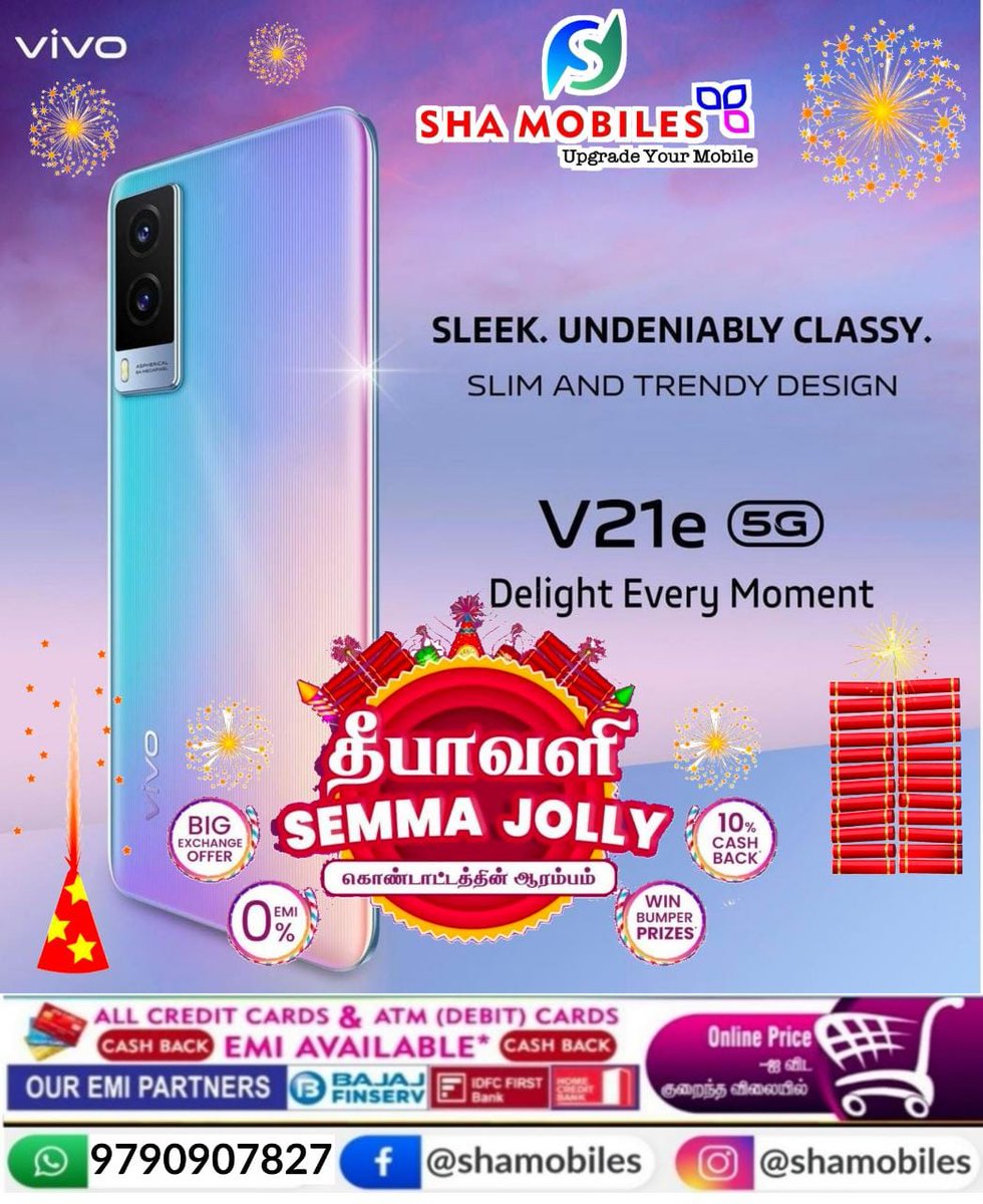 sha_mobiles's tweet photo. 🤩DIWALI SALE🥳 started @sha_mobiles🎁📲9790907827 😍 https://t.co/A5SPE3nGWp