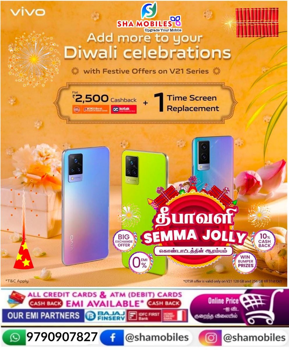 sha_mobiles's tweet photo. 🤩DIWALI SALE🥳 started @sha_mobiles🎁📲9790907827 😍 https://t.co/xcvEgMiljF