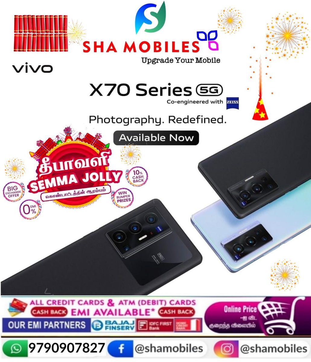 sha_mobiles's tweet photo. 🤩DIWALI SALE🥳 started @sha_mobiles🎁📲9790907827 😍 https://t.co/L5uQSkAvXF
