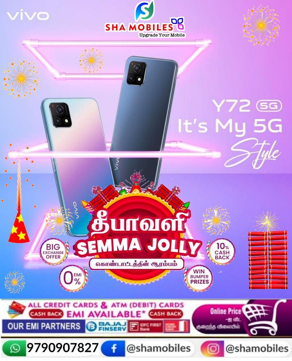 sha_mobiles's tweet photo. 🤩DIWALI SALE🥳 started @sha_mobiles🎁📲9790907827 😍 https://t.co/F7balyrVW1